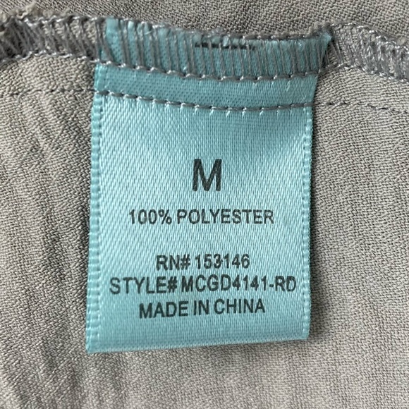 New | Good Luck Gem Button Down Woven Mini Dress In Light Grey Size Medium - Picture 8 of 11